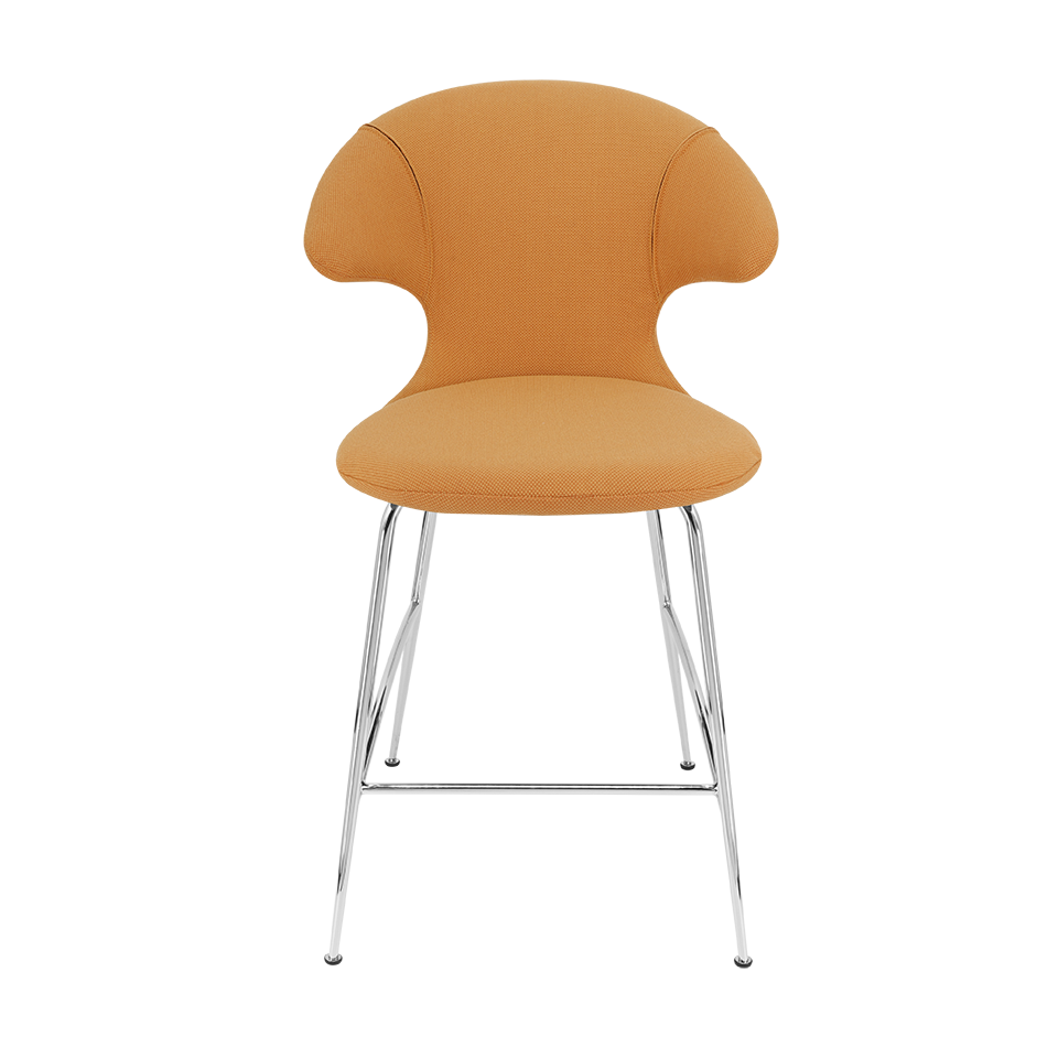UMAGE Time Flies Counter Stool, Chrome Legs - Tangerine