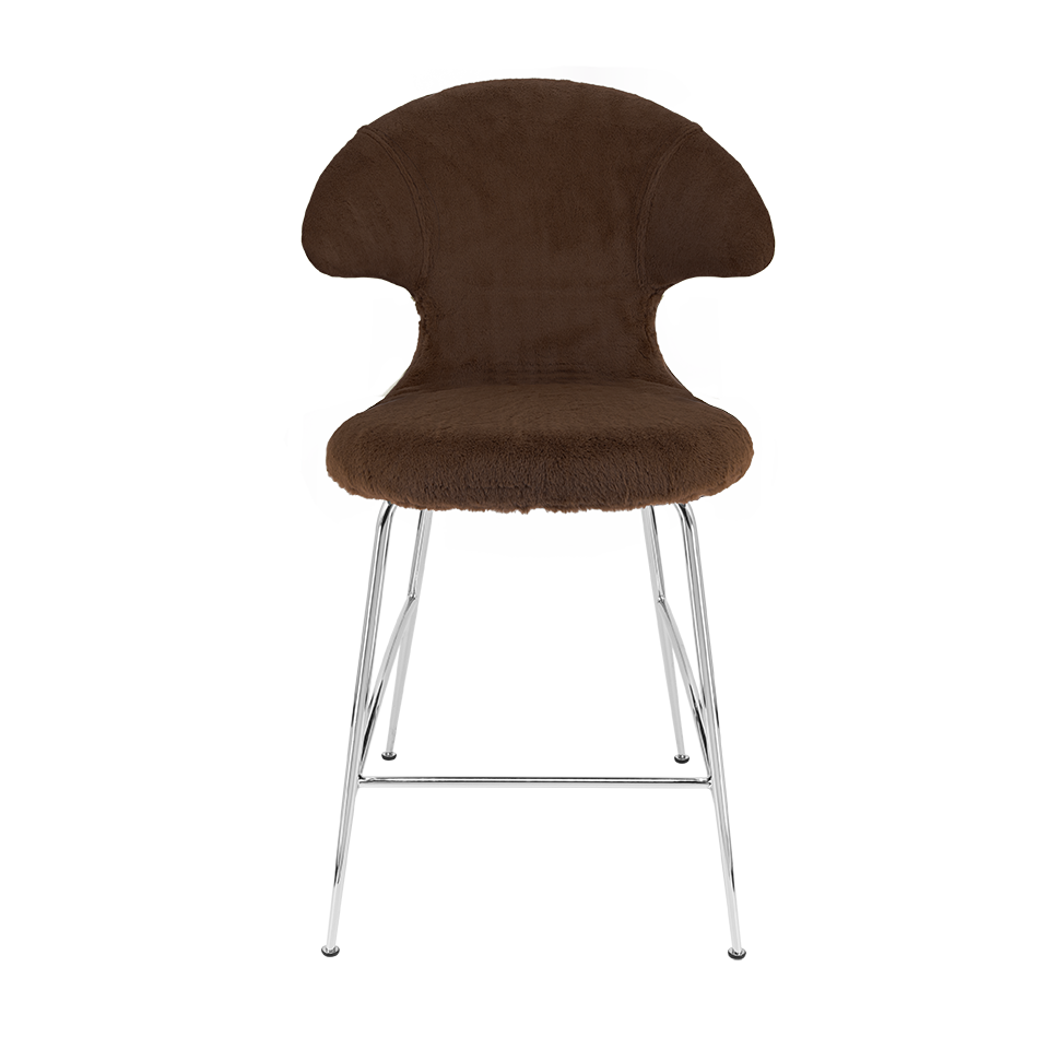 UMAGE Time Flies Counter Stool, Chrome Legs - Teddy Brown