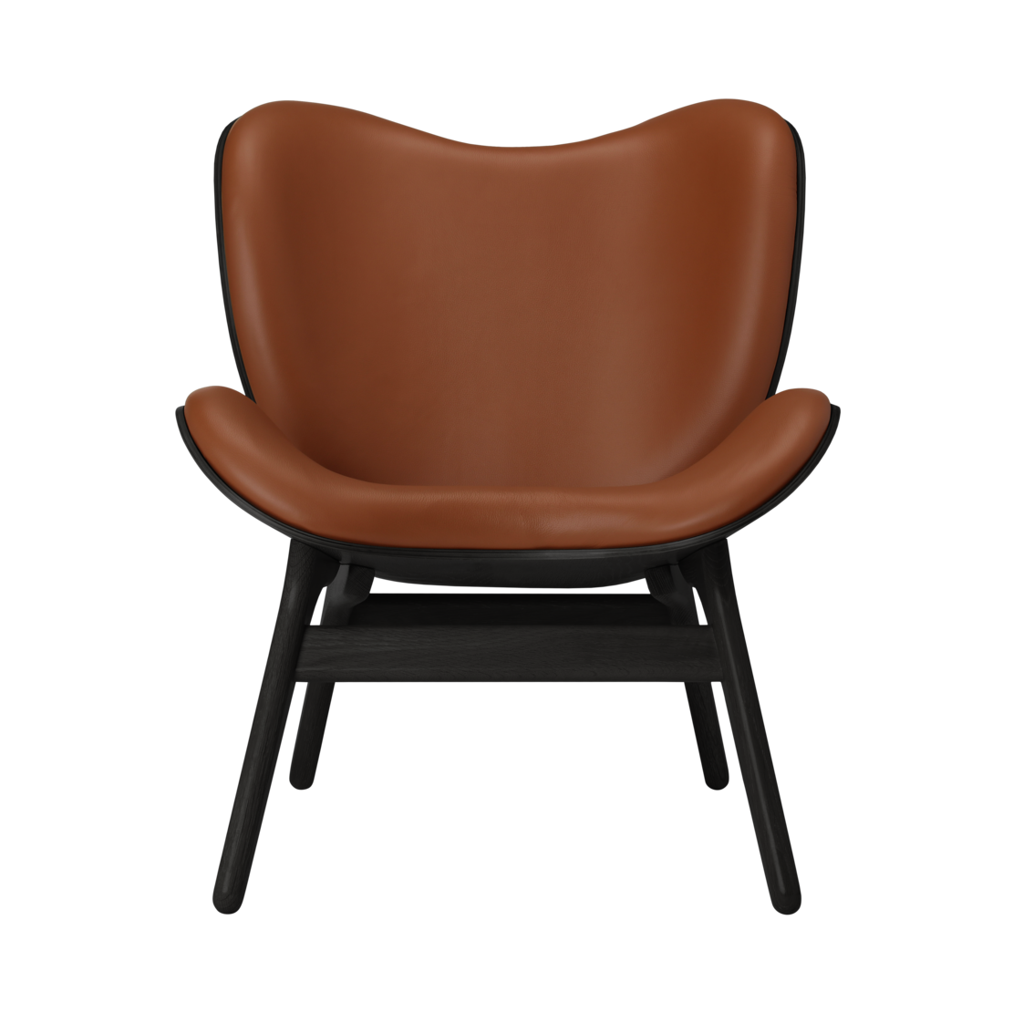 UMAGE A Conversation Piece Lounge Chair, Low, Black Oak - Cognac