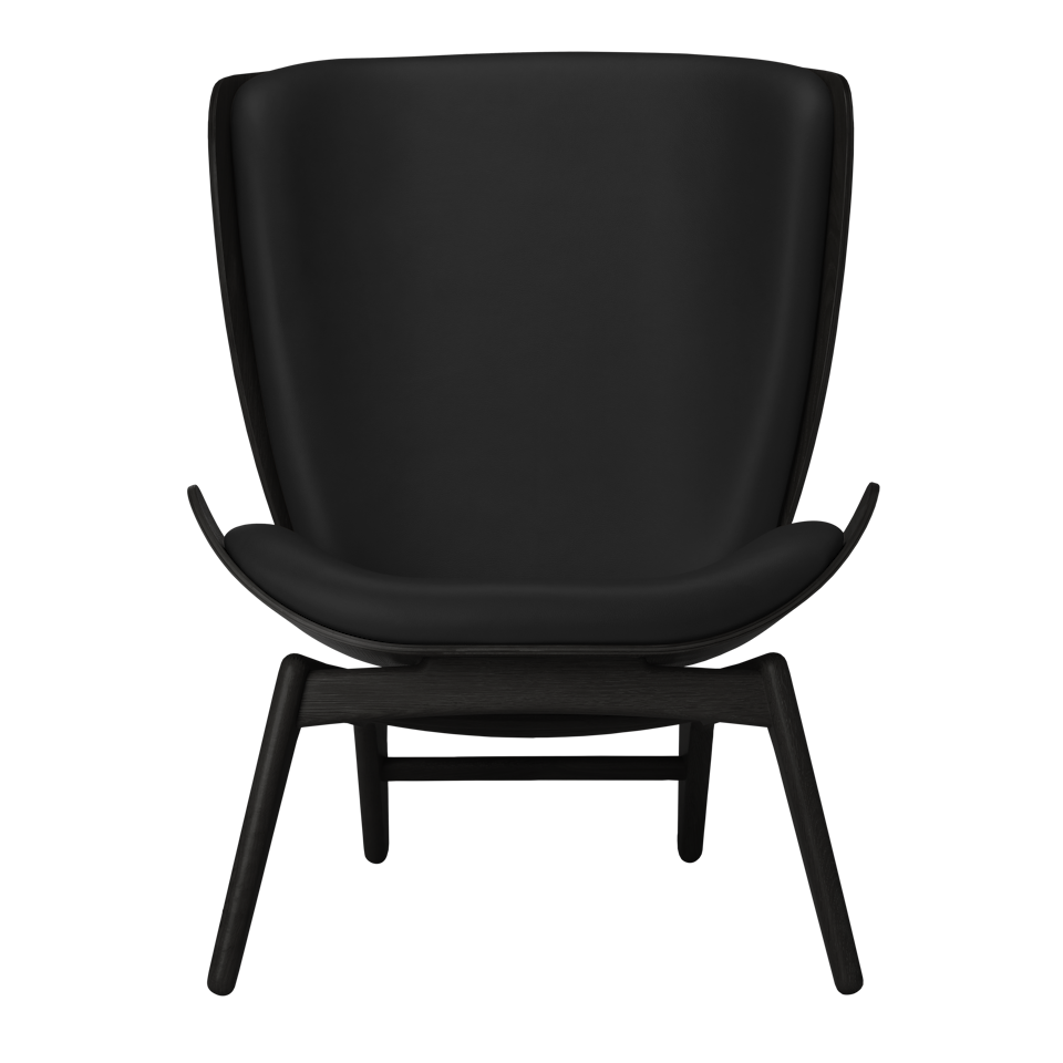 UMAGE The Reader Wing Chair, Black Oak - Black, Hope Leather