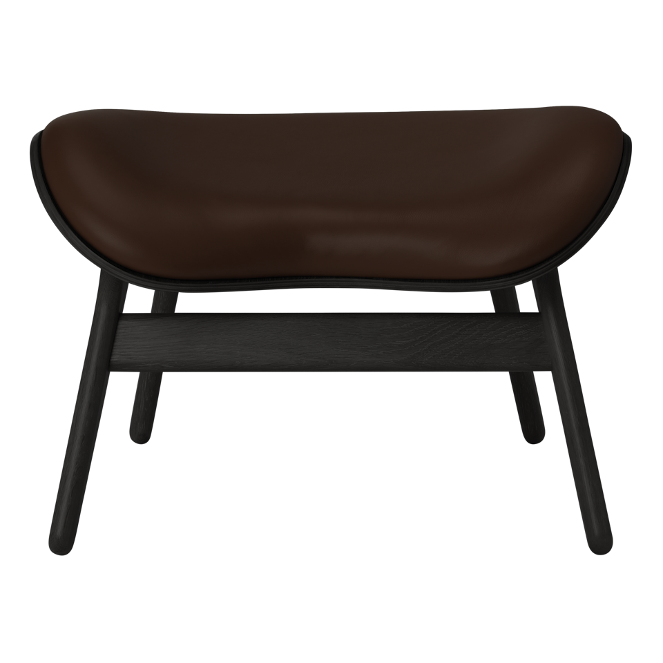 UMAGE A Conversation Piece Ottoman, Black Oak - Brown, Hope Leather