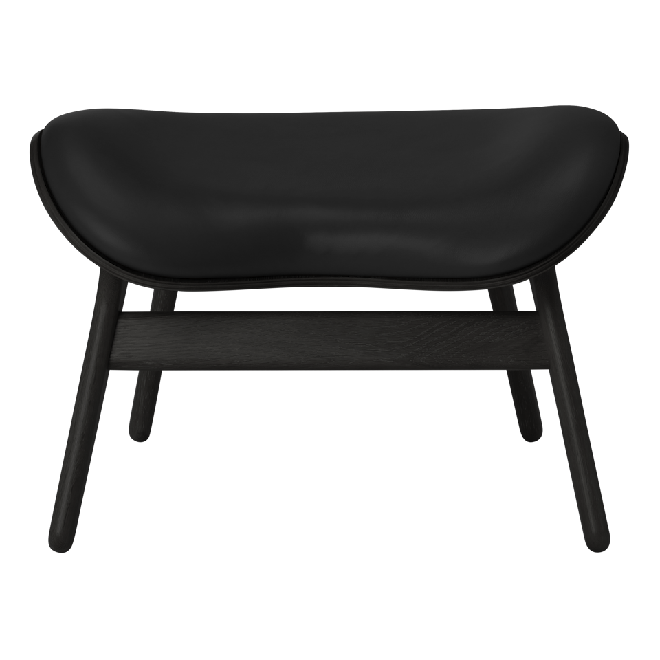 UMAGE A Conversation Piece Ottoman, Black Oak - Black, Hope Leather