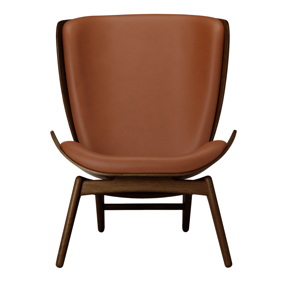 UMAGE The Reader Wing Chair, Dark Oak - Cognac, Hope Leather