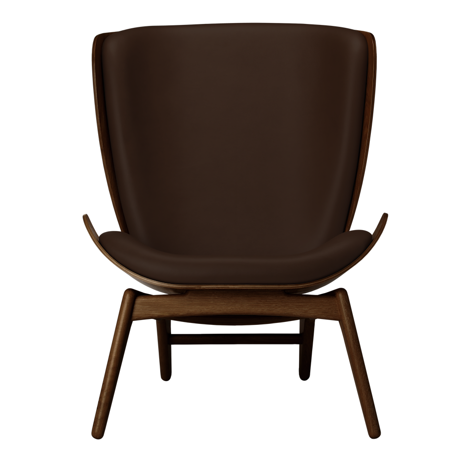 UMAGE The Reader Wing Chair, Dark Oak - Brown, Hope Leather