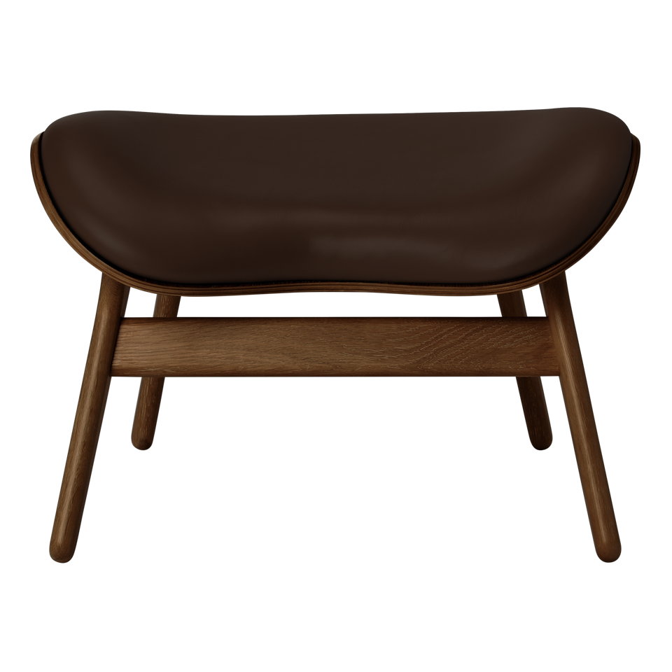 UMAGE A Conversation Piece Ottoman, Dark Oak - Brown, Hope Leather