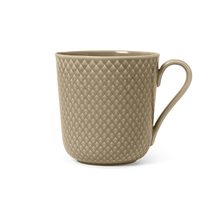 Lyngby Porcelæn Rhombe Earth Mug With Handle - Clay, V: 13.2 oz