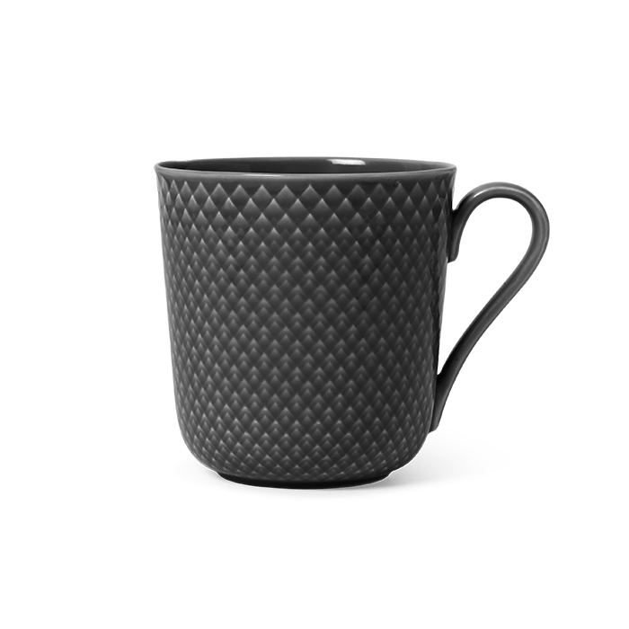 Lyngby Porcelæn Rhombe Earth Mug With Handle - Slate, V: 13.2 oz