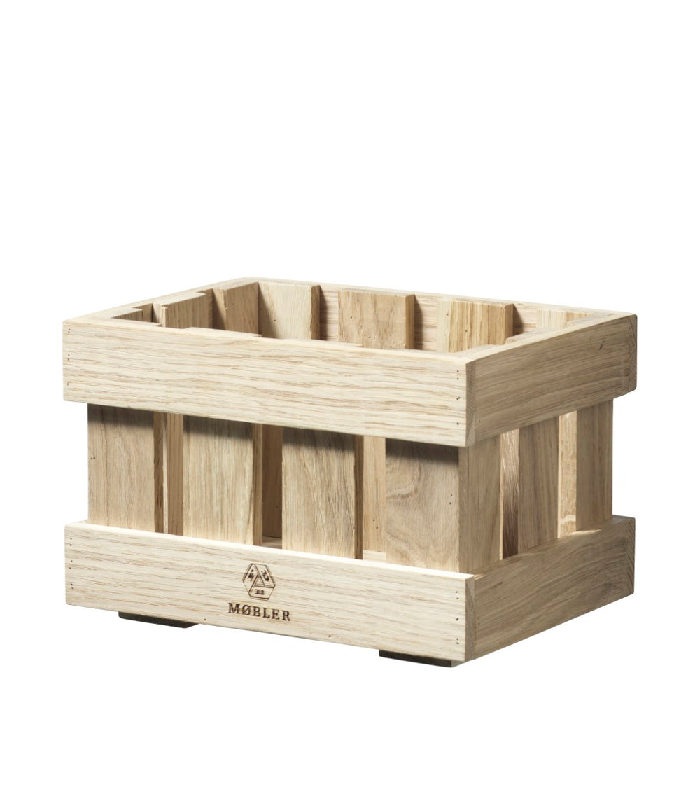 FDB Møbler X1 - Æbletoft - Apple Box Oak Natural Untreated Size 1 (6 x 6.6 x 8.8 inches) by Monica Ritterband