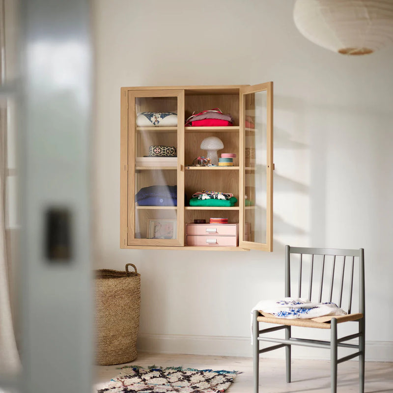 FDB Møbler A90 - Boderne Display Cabinet Oak Nature Lacquered 41.7 x 33.5 x 15.7 in by Rasmus Appel