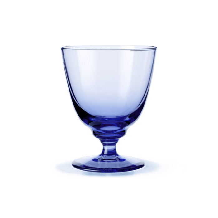 Holmegaard Flow - Tumbler on Foot, Dark Blue, V: 11.8 oz