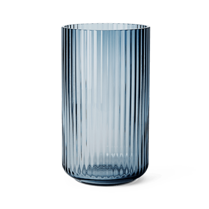 Lyngby Porcelain Glass Vases - Midnight Blue, H: 15.0