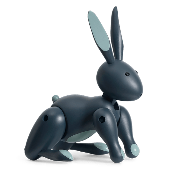 Kay Bojesen Rabbits - Painted Beech, Blue, H: 6.3