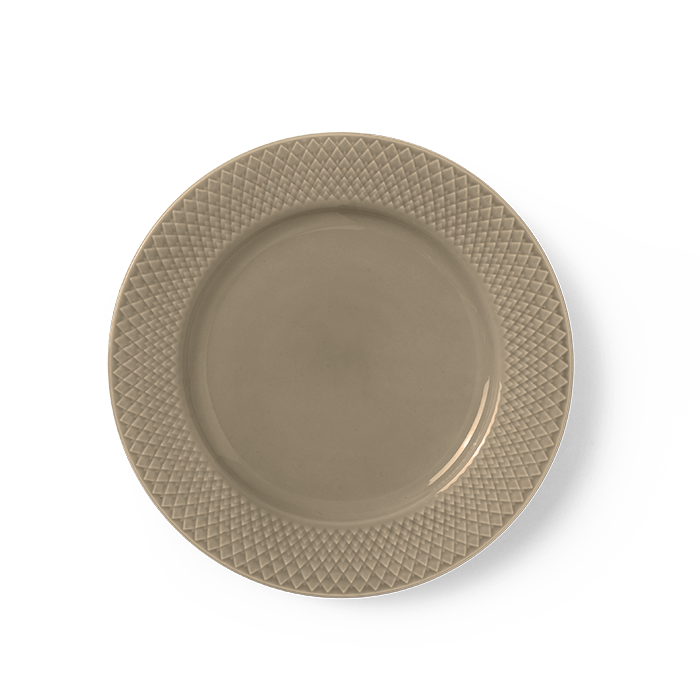 Lyngby Porcelæn Rhombe Earth Plate - Lunch Plate, Clay, Ø: 9.1