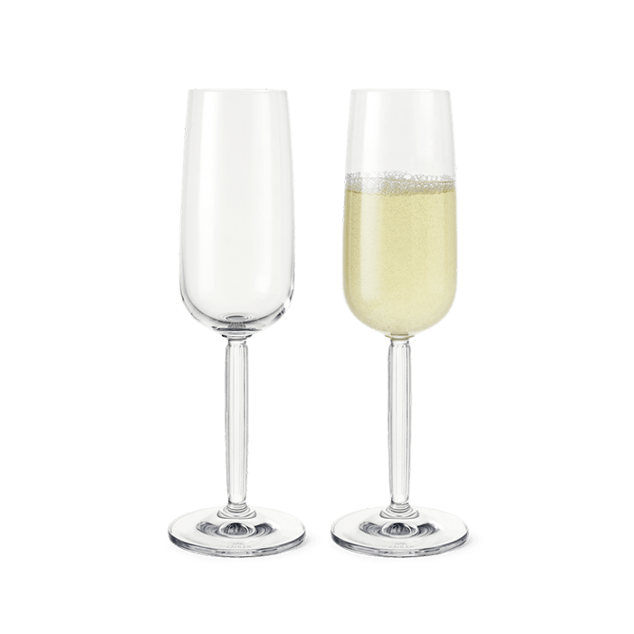 Kahler Hammershoi Glasses - Champagne, Clear, V: 8.1 oz, 2 pcs.