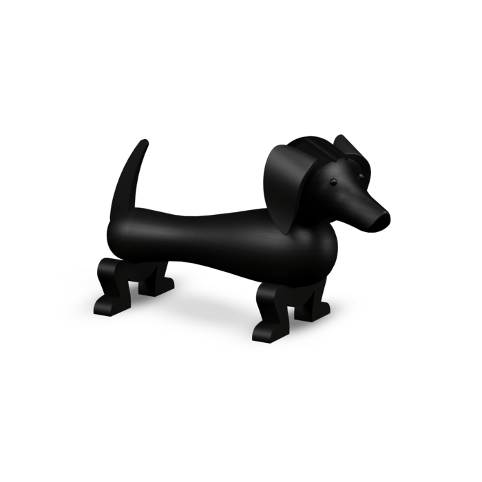 Kay Bojesen Dogs - Dark Stained Oak, Medium, H: 7.7