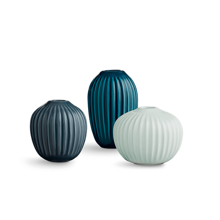 Kahler Hammershoi Vases - Green, Miniature, 3 pcs.