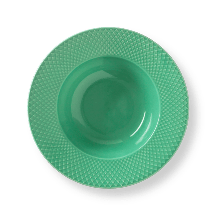 Lyngby Porcelæn Rhombe Color Dinner Plate - Soup Plate, Green, Ø: 9.6