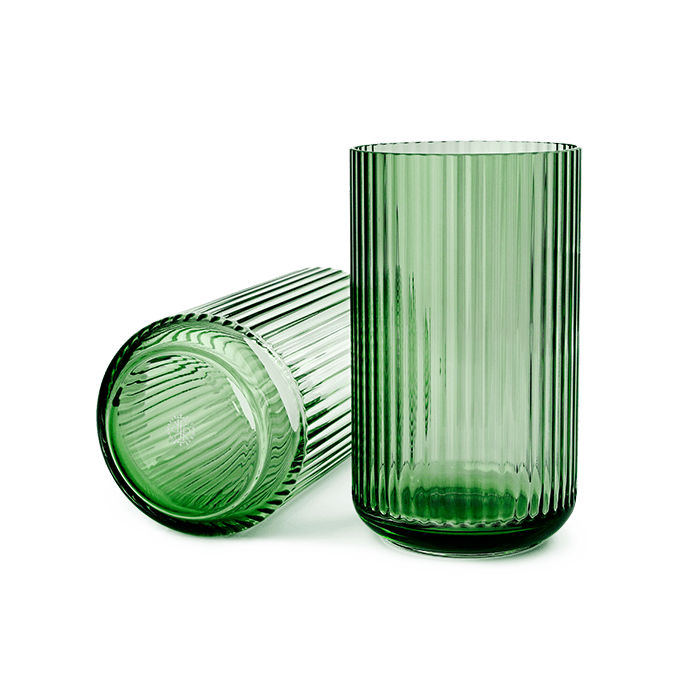 Lyngby Porcelain Glass Vases - Green, H: 9.8