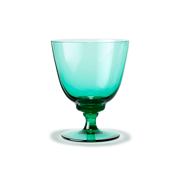 Holmegaard Flow - Tumbler on Foot, Emerald, V: 11.8 oz
