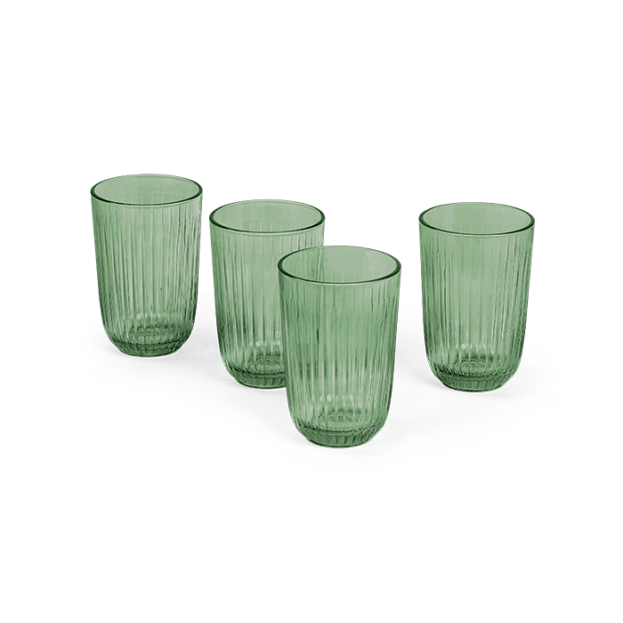 Kahler Hammershoi Glasses - Tumbler, Green, V: 12.5 oz, 4 pcs.