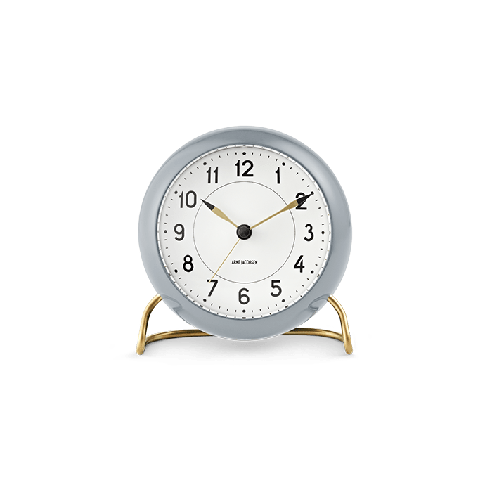 Arne Jacobsen Station Table Clock, - Grey/White