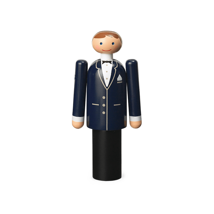 Kay Bojesen Wedding - Groom, Blue/Black/White, Mini, H: 4.7