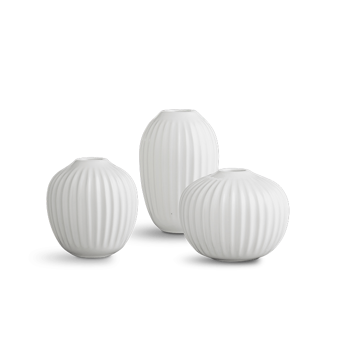 Kahler Hammershoi Vases - White, Miniature, 3 pcs.