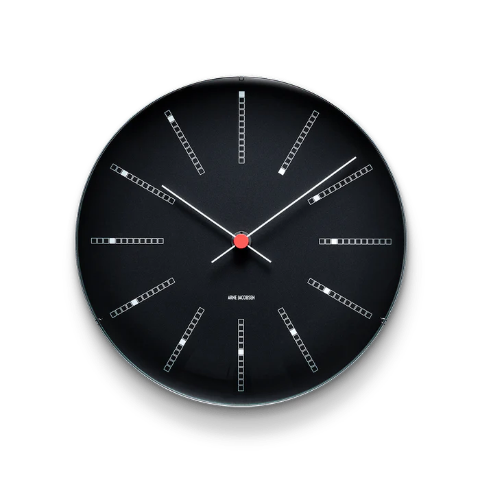 Arne Jacobsen Bankers Wall Clock, Black, Medium, Ø: 8.3