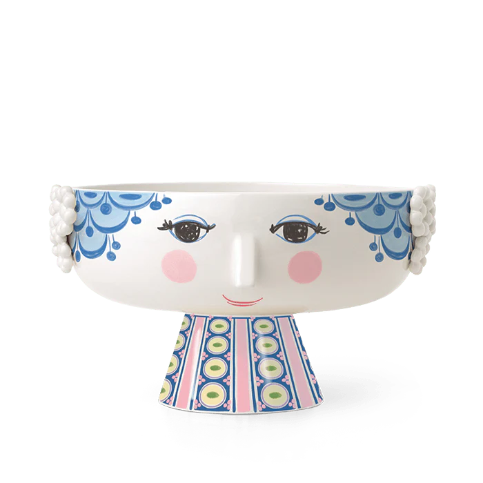 Bjørn Wiinblad Eva Bowl on Stand - Ø9.4" blue
