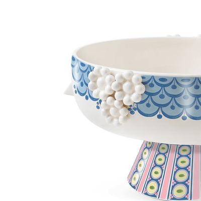 Bjørn Wiinblad Eva Bowl on Stand - Ø9.4" blue
