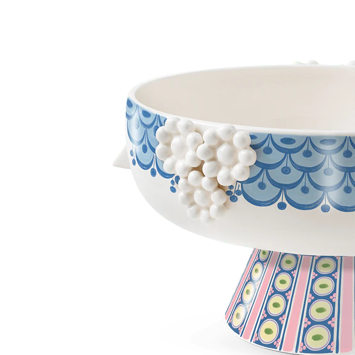 Bjørn Wiinblad Eva Bowl on Stand - Ø9.4" blue