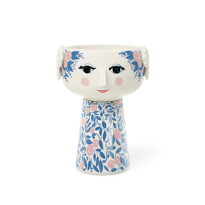 Bjørn Wiinblad Eva Vase - H7.3" blue/rose