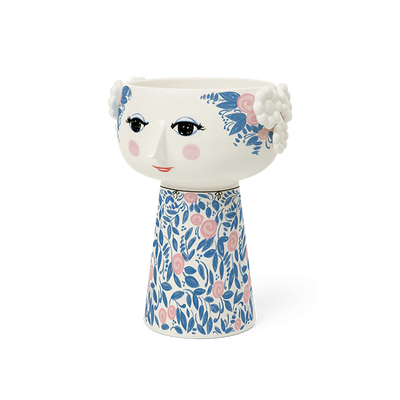 Bjørn Wiinblad Eva Vase - H7.3" blue/rose