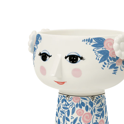 Bjørn Wiinblad Eva Vase - H7.3" blue/rose