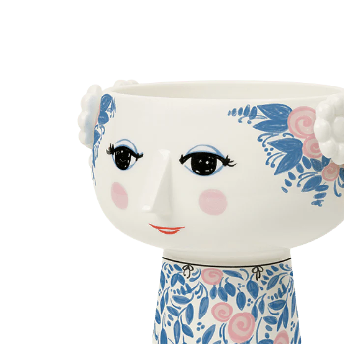 Bjørn Wiinblad Eva Vase - H7.3" blue/rose