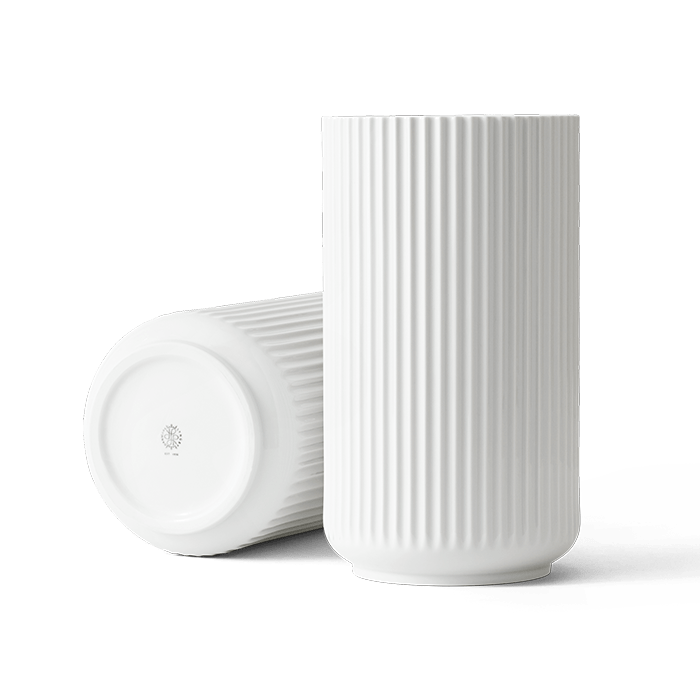 Lyngby Porcelain White Vases - White, H: 12.2