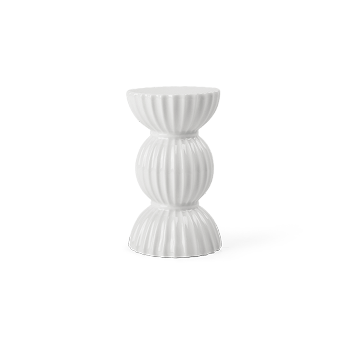 Lyngby Porcelæn Lyngby Tura - Candle Holder, White, H: 4.9