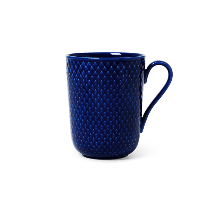 Lyngby Porcelæn Rhombe Color Mug - Mug with Handle, Dark Blue, V: 11.2 oz