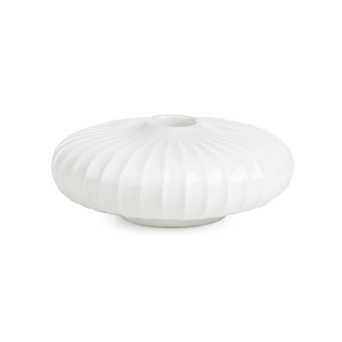 Kahler Hammershoi Candle and Tealight Holders - Candle Holder, Round, White, H: 1.8