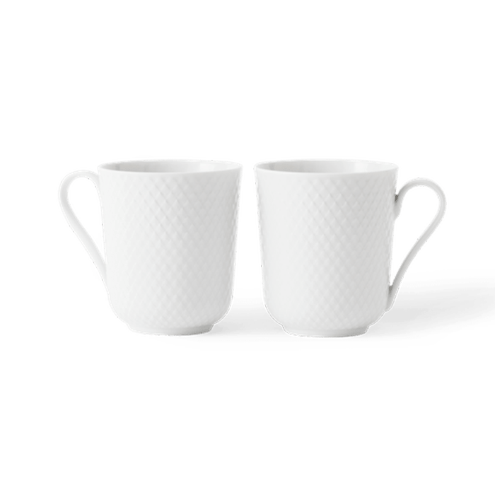 Lyngby Porcelain Rhombe Mug - Mugs with Handle, V: 11.2 oz, 2 pcs.