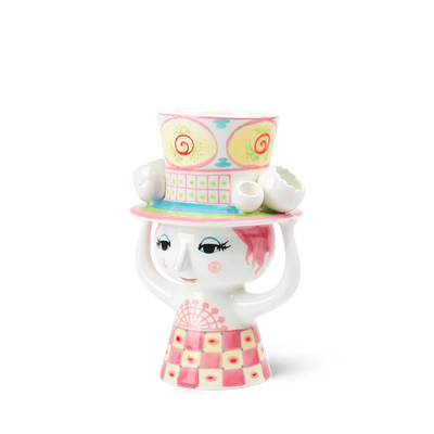 Bjørn Winblad Lady With Hat Vase, Pink/Yellow
