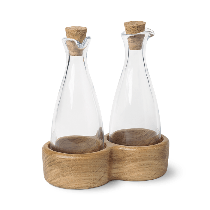 Kay Bojesen Menageri - Oil And Vinegar Bottles, Oak, V: 3.7 oz