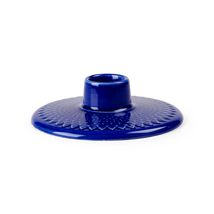 Lyngby Porcelain Rhombe Color Candle Holders - Dark Blue, H: 1.2