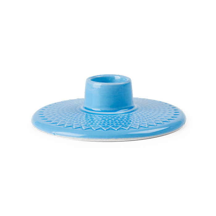 Lyngby Porcelain Rhombe Color Candle Holders - Blue, H: 1.2