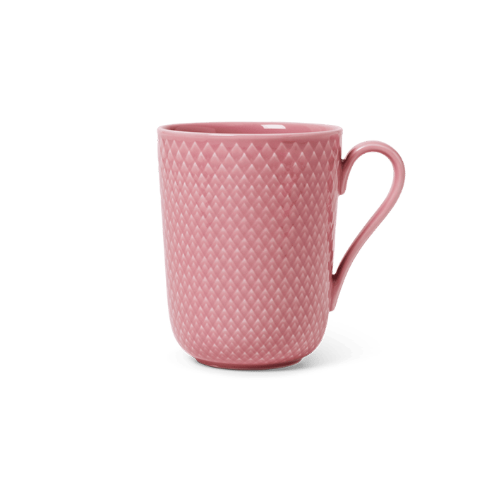 Lyngby Porcelæn Rhombe Color Mug - Mug with Handle, Rose, V: 11.2 oz