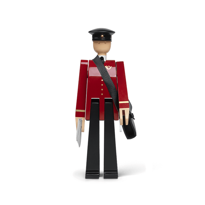 Kay Bojesen Figurines - Postman, Black/Red, H: 7.9