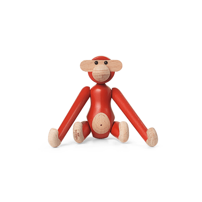 Kay Bojesen Vintage Monkeys - Red, H: 3.7