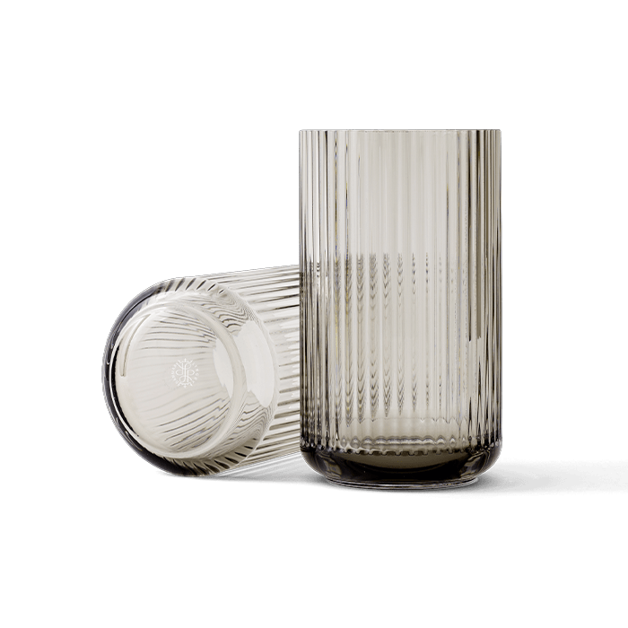 Lyngby Porcelain Glass Vases - Smoke, H: 9.8