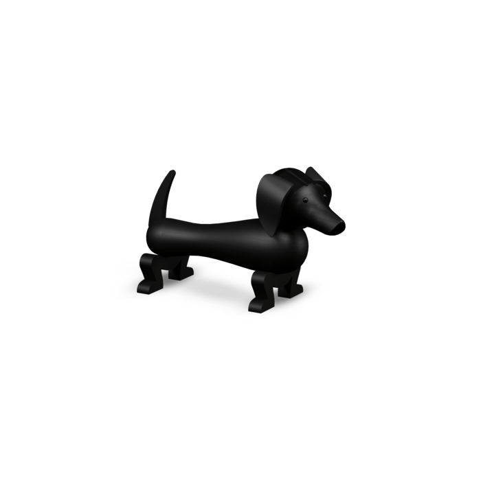 Kay Bojesen Dogs - Dark Stained Oak, Small, H: 4.3