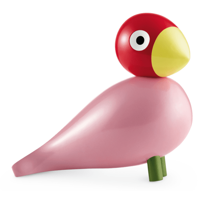 Kay Bojesen Lovebirds - Ruth Song Bird, Rose/Red, H: 6.1